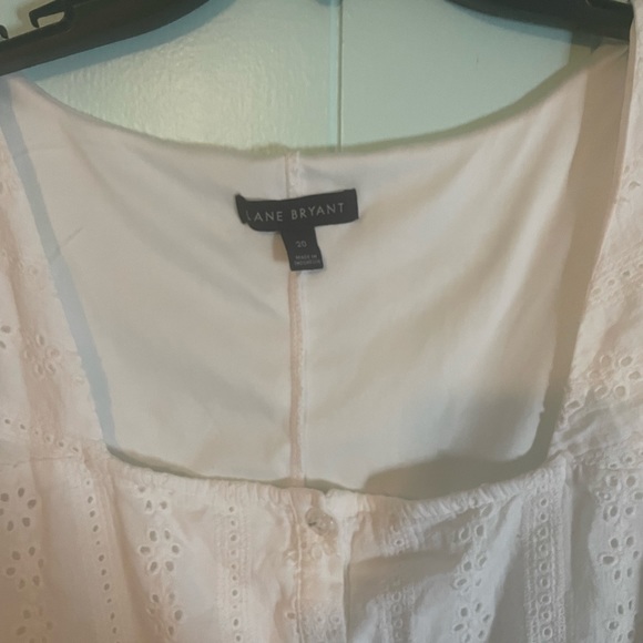 Lane Bryant White Ruffle Short Sleeve Blouse - Picture 3 of 3